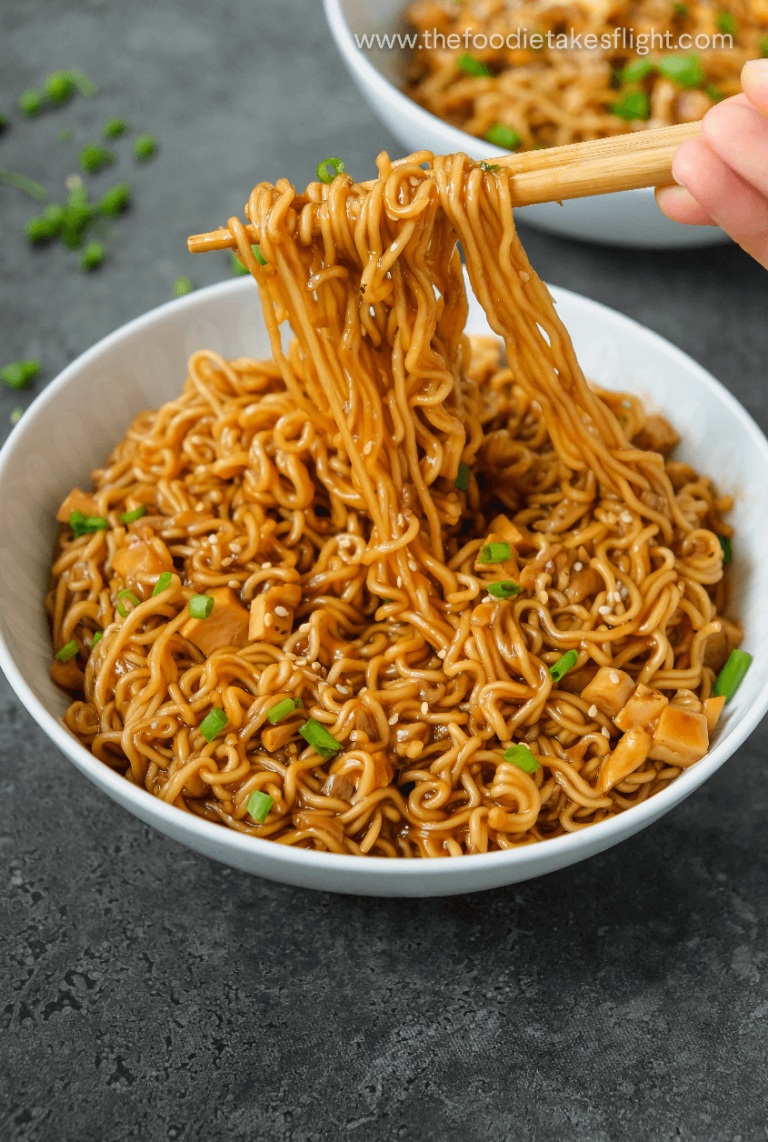 Easy Saucy Ramen Noodles (Vegan Recipe) - The Foodie Takes Flight