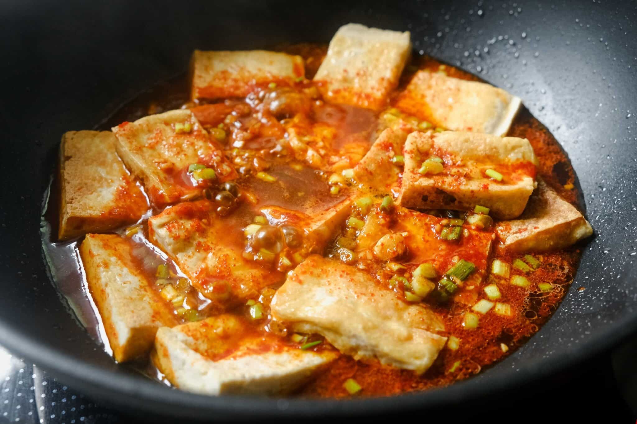 Korean Spicy Braised Tofu (Dubu Jorim 두부조림) The Foodie Takes Flight