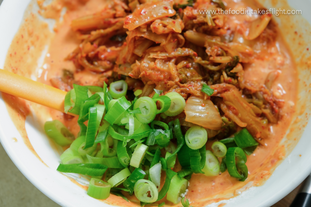 Korean Kimchi Pancakes 김치전 (Kimchi-Jeon) - The Foodie Takes Flight