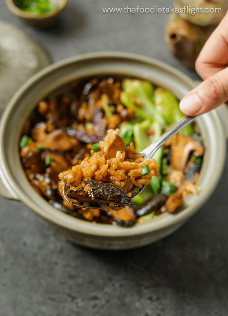 Hong Kong-Style Vegan Clay Pot Rice - The Foodie Takes Flight