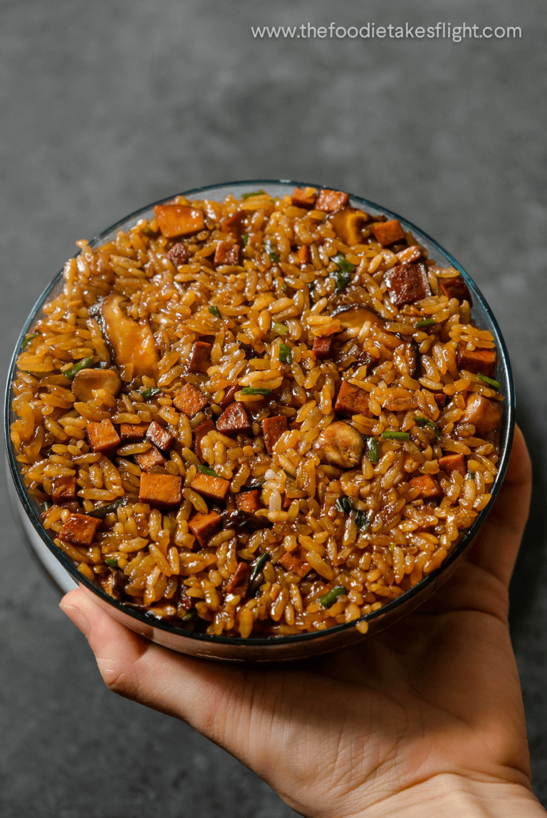 Chinese Savoury Sticky Rice - The Foodie Takes Flight