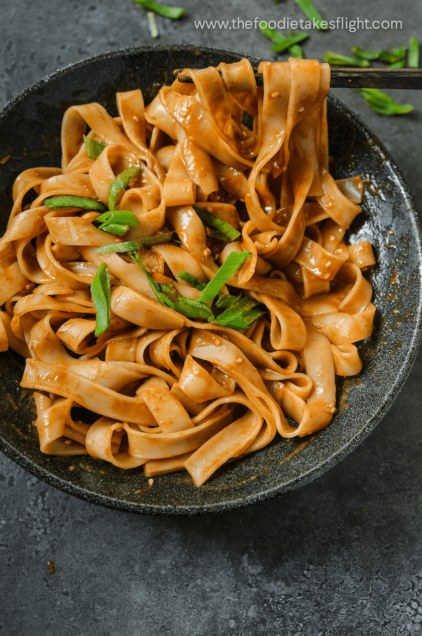 Chewy Rice Noodles In Hoisin Sesame Sauce Recipe Cart