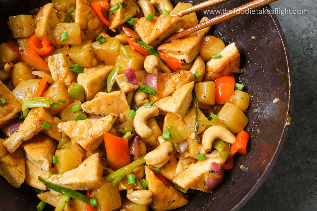 Pineapple Cashew Tofu StirFry The Foodie Takes Flight
