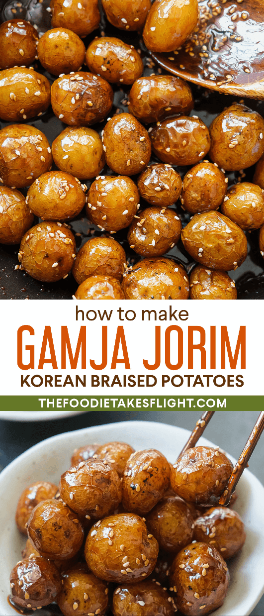 Korean Braised Potatoes (Gamja Jorim) - The Foodie Takes Flight