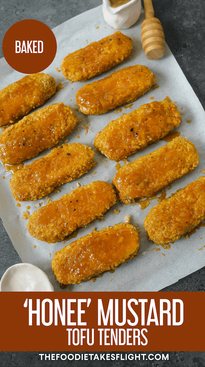 Baked "Honey" Mustard Tofu Tenders (Vegan) The Foodie Takes Flight