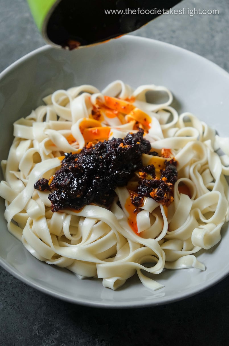 Easy 15Minute Black Bean Chili Oil Noodles The Foodie Takes Flight