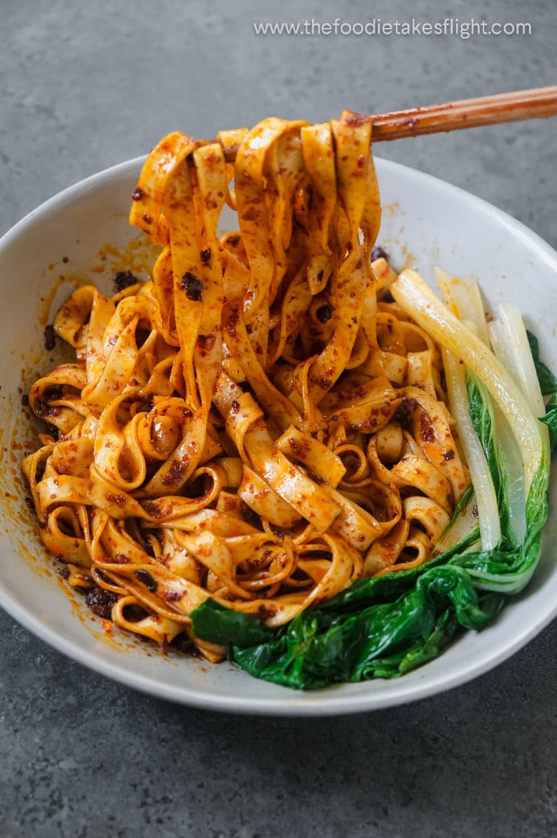 Easy 15Minute Black Bean Chili Oil Noodles The Foodie Takes Flight