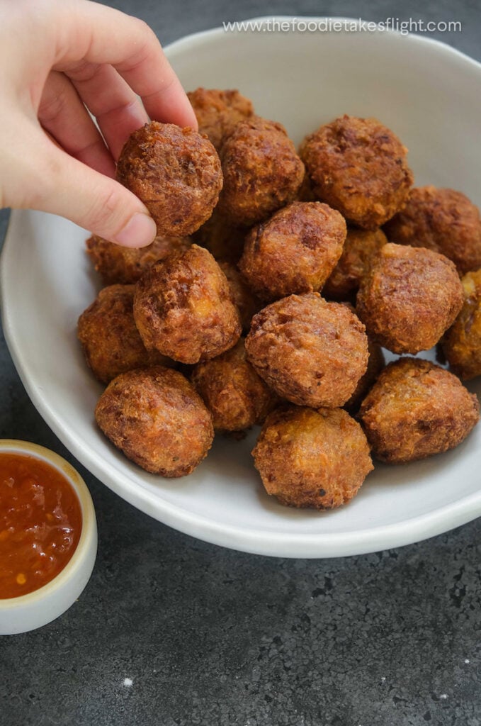 Vegan Bola-Bola (Filipino Meatballs) - The Foodie Takes Flight