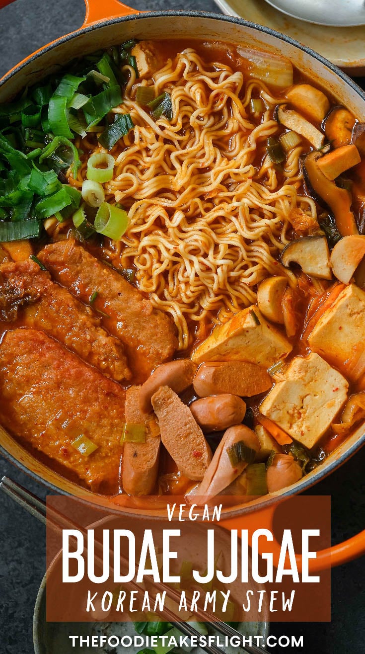 Vegan Budae Jjigae 부대찌개 (Korean Army Base Stew) The Foodie Takes Flight
