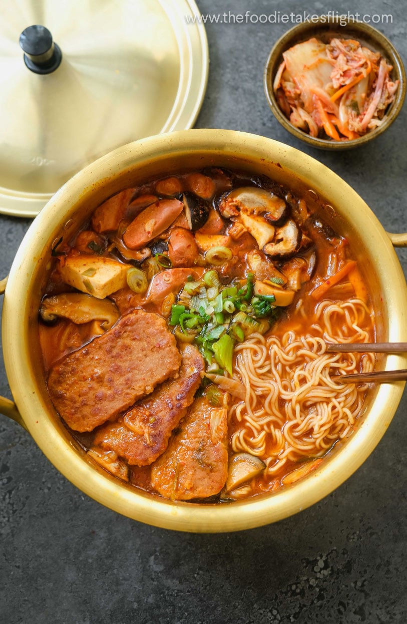 Vegan Budae Jjigae 부대찌개 (Korean Army Base Stew) The Foodie Takes Flight