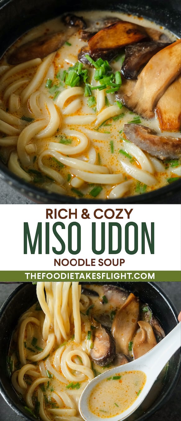 Miso Udon Noodle Soup with Teriyaki Mushrooms The Foodie Takes Flight