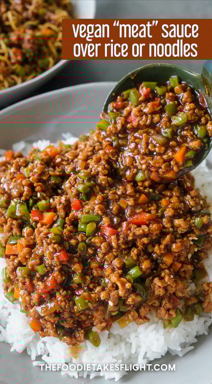 Vegan ChineseStyle “Meat” Sauce The Foodie Takes Flight