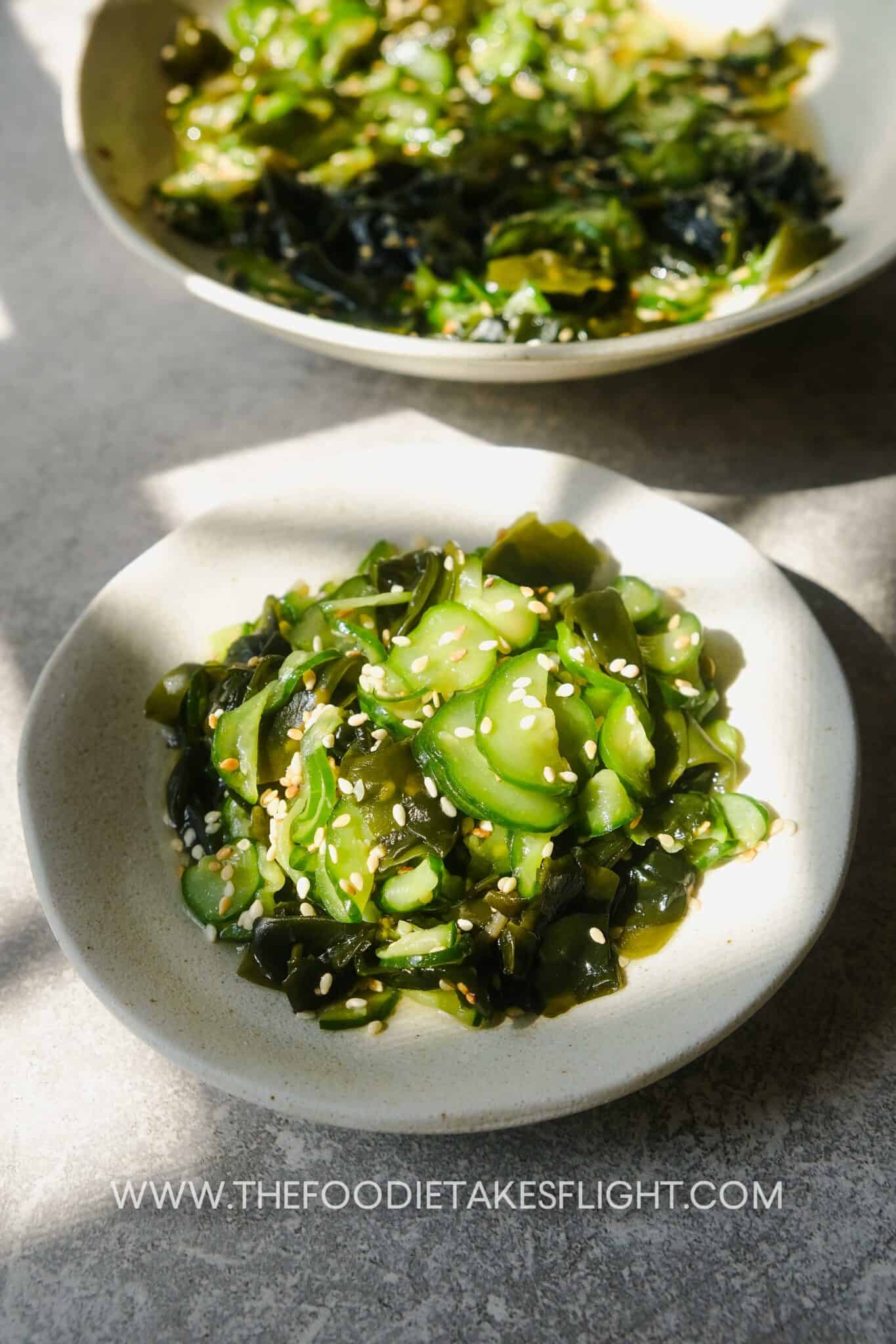 Japanese Cucumber and Seaweed Salad (Sunomono) The Foodie Takes Flight