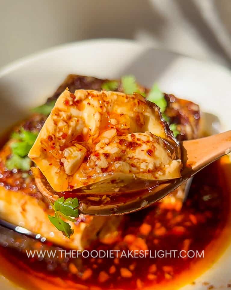 Garlic Chili Oil Tofu The Foodie Takes Flight