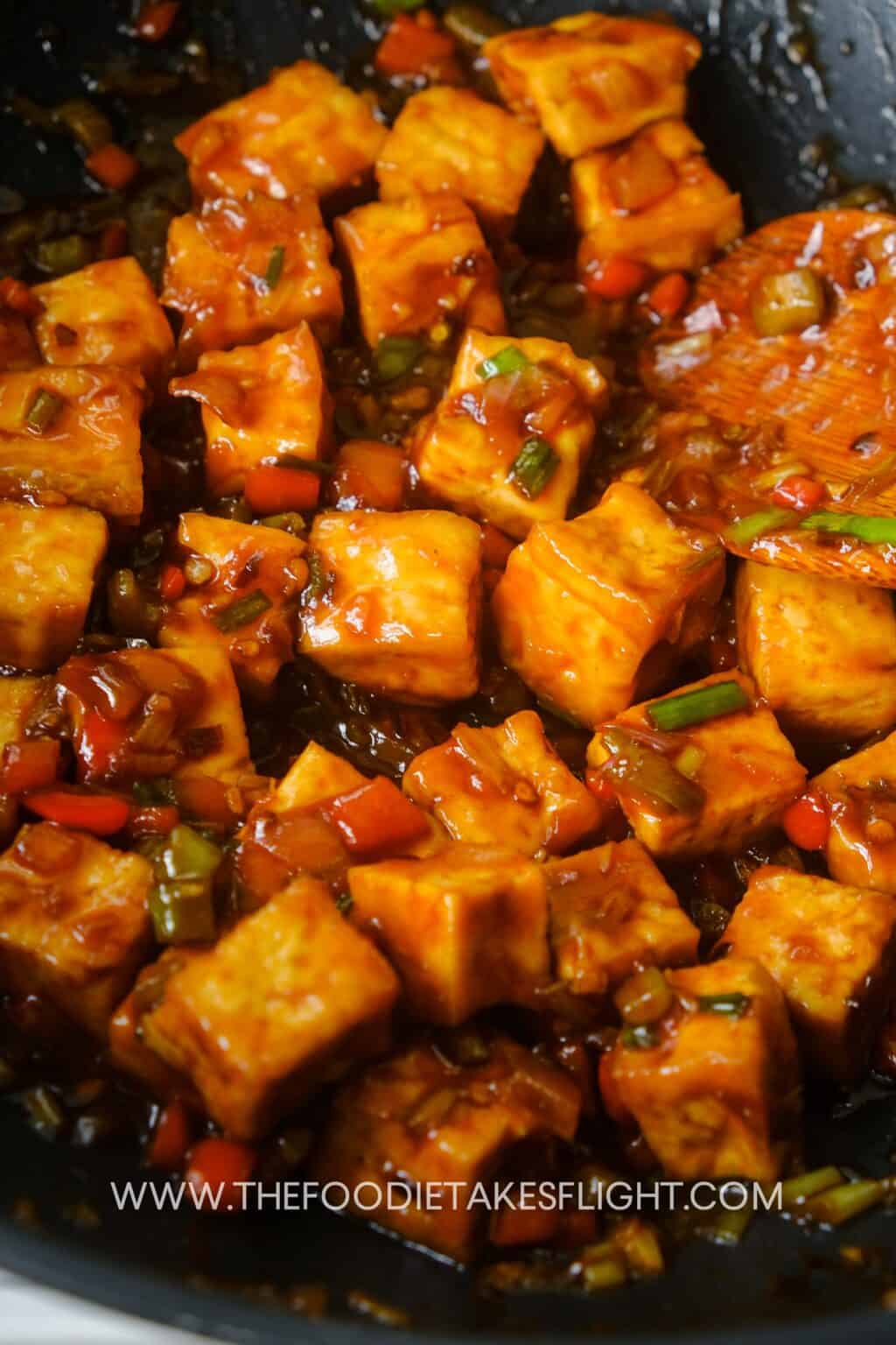 IndoChinese Style Chili Tofu The Foodie Takes Flight