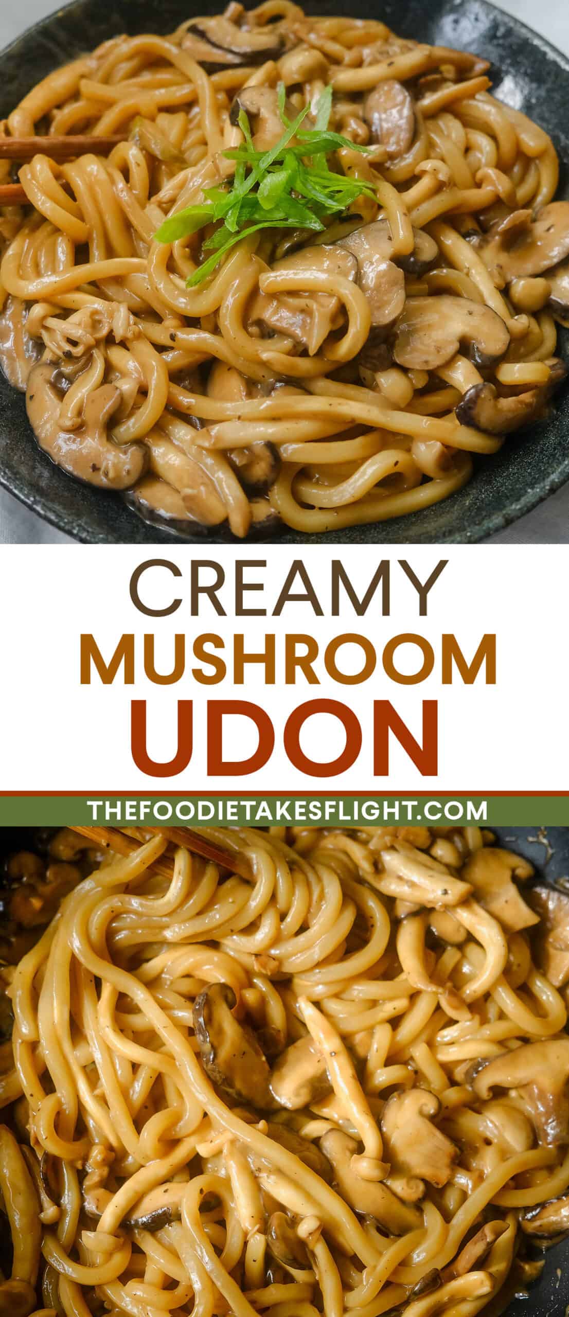 Creamy Mushroom Udon (Vegan) The Foodie Takes Flight