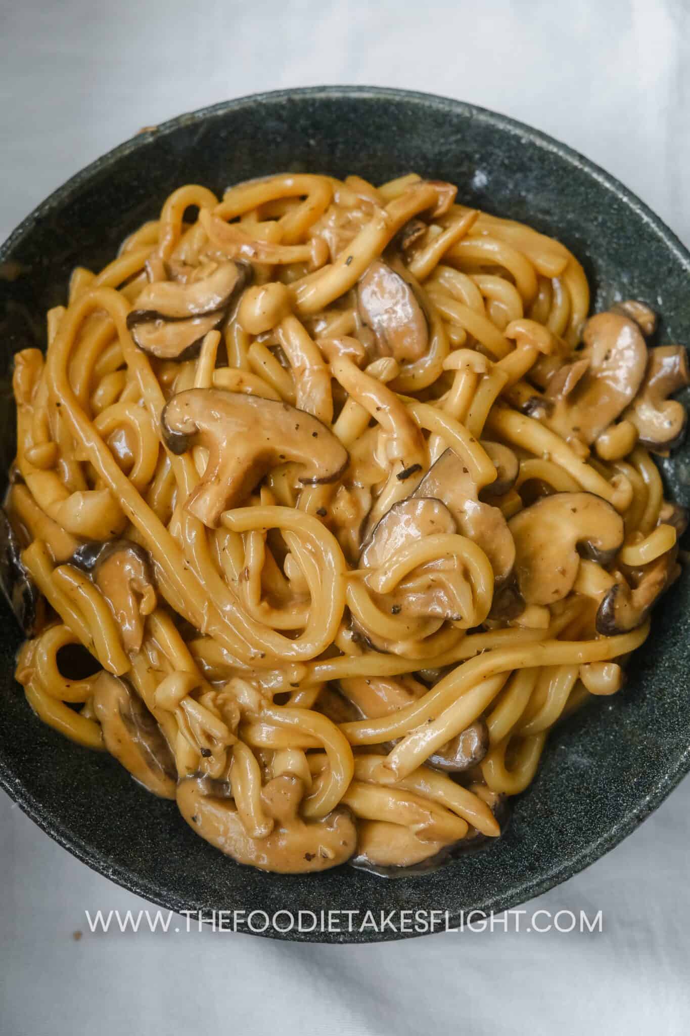 Creamy Mushroom Udon (Vegan) The Foodie Takes Flight