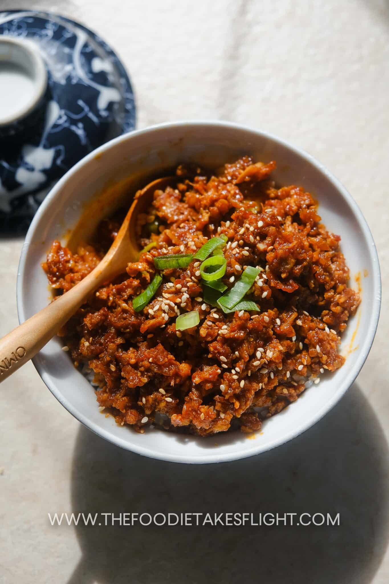 Shredded Tofu Bulgogi Bowl The Foodie Takes Flight