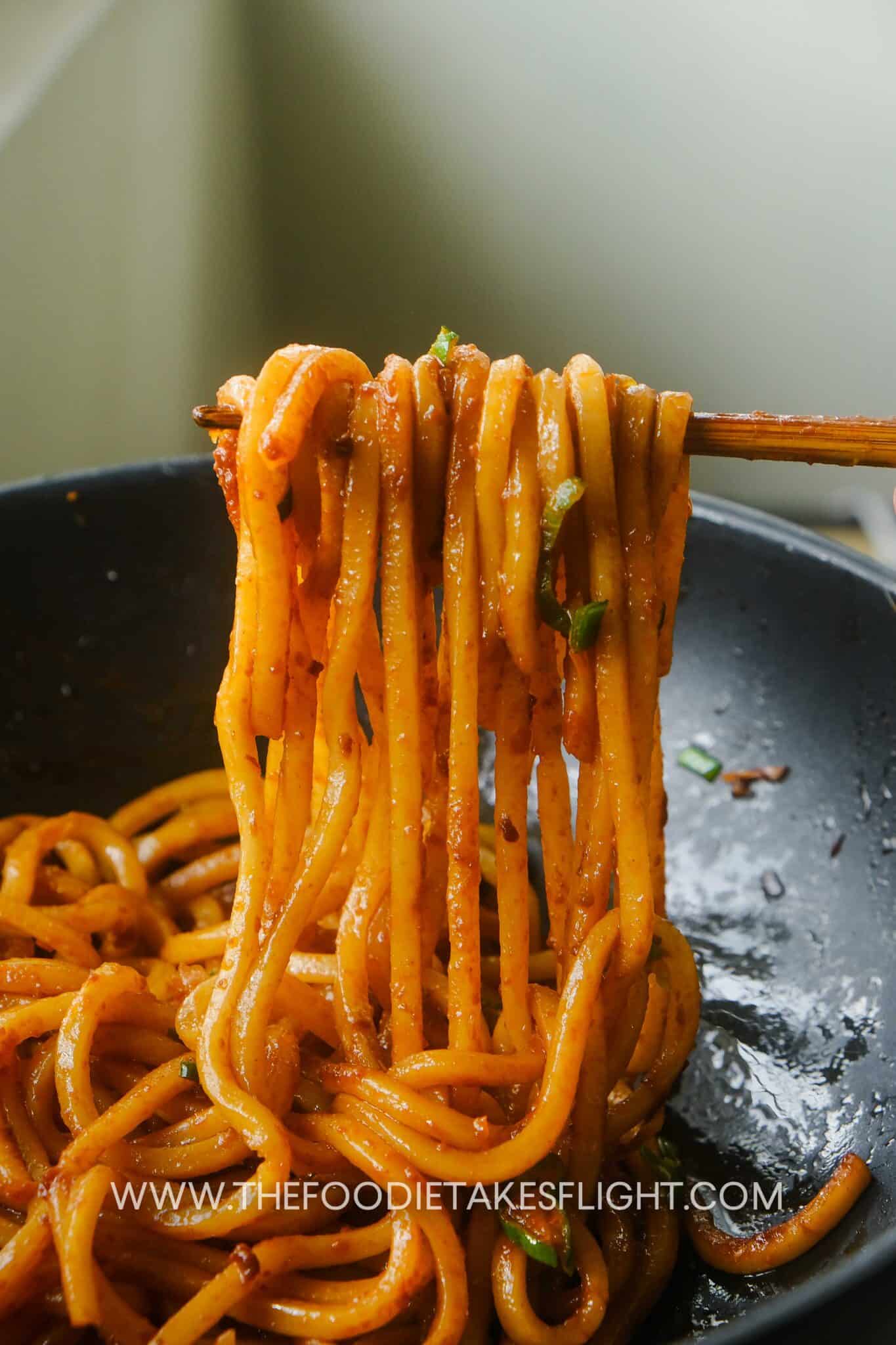 Roasted Garlic Gochujang Udon The Foodie Takes Flight