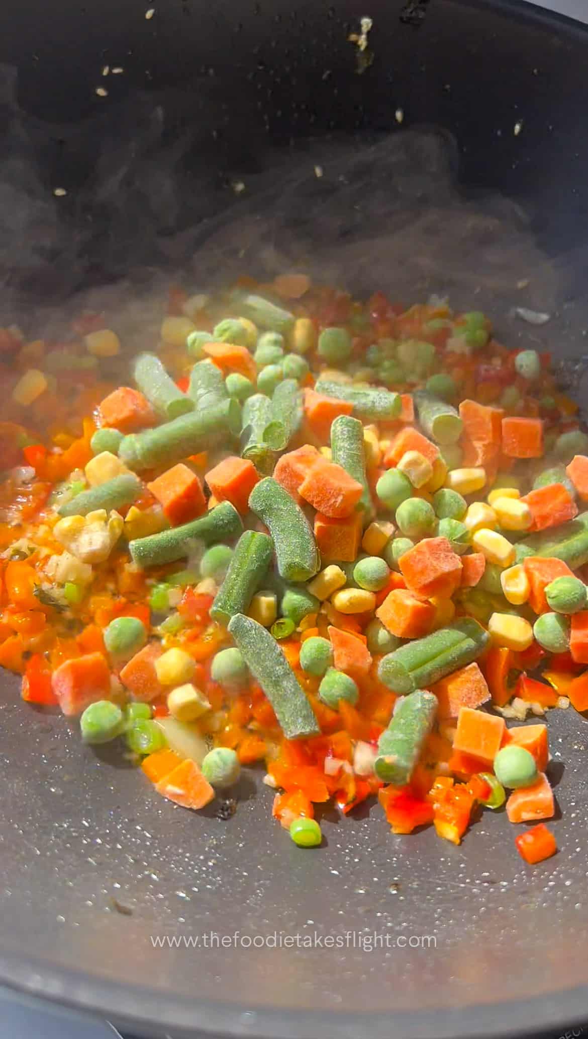 stir frying vegetables