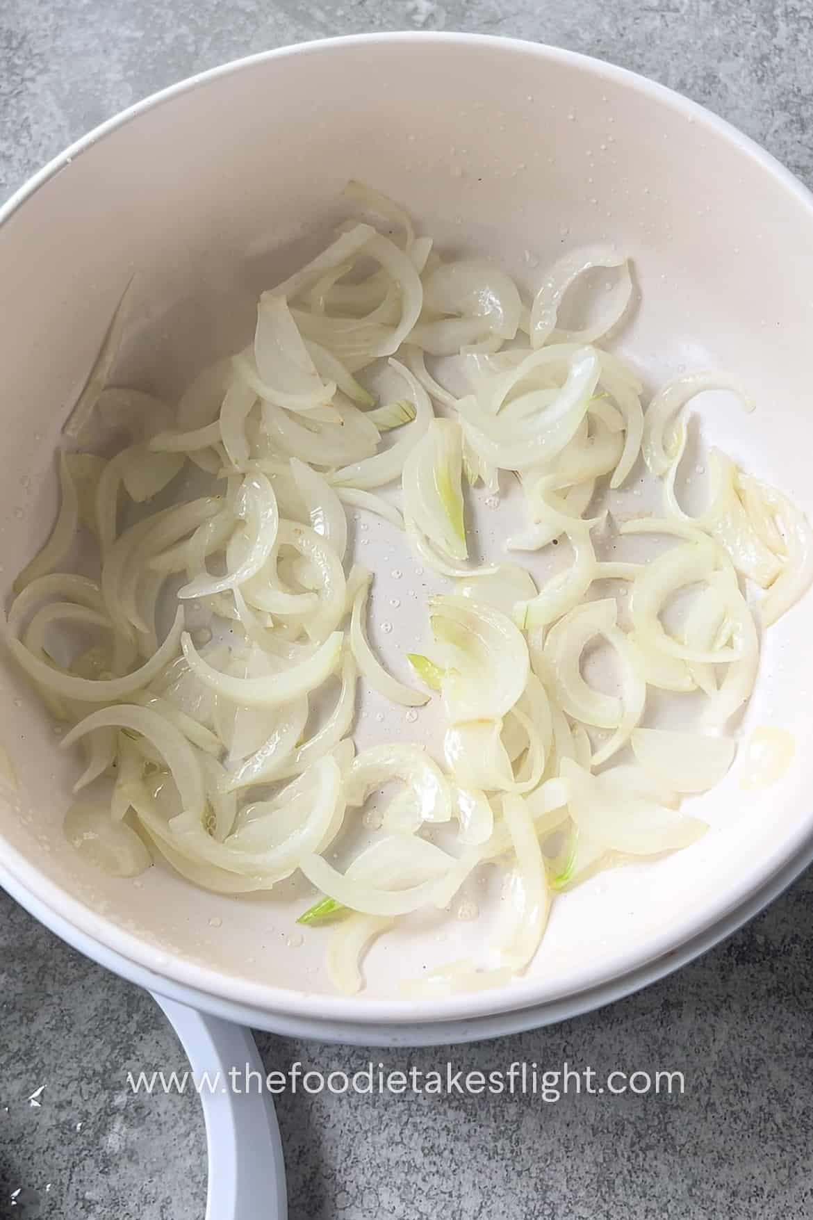 Sautéing white onions