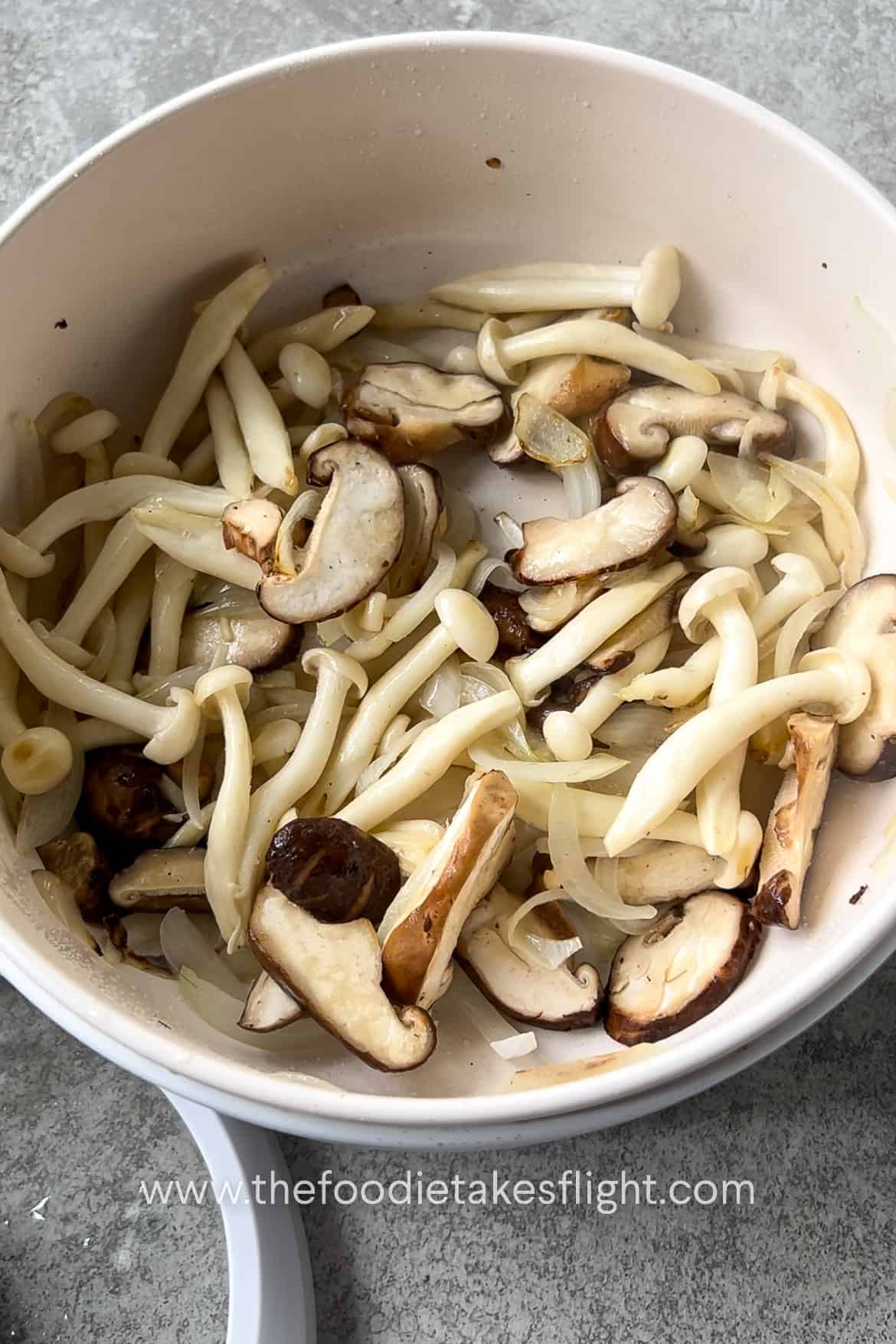 Sautéing onions and mushrooms