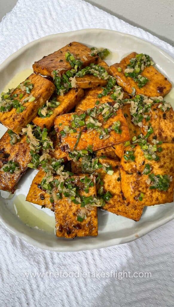 Pan-Fried Tofu with Ginger Scallion Sauce