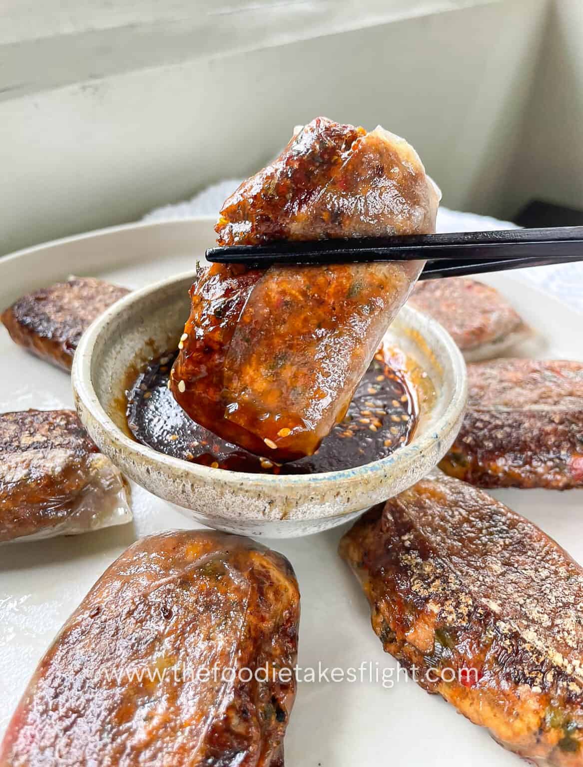 Rice Paper Dumplings with Hoisin Sauce The Foodie Takes Flight