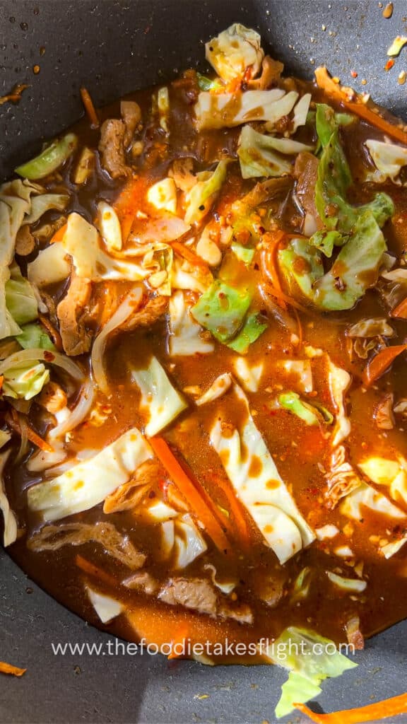 stir-fried vegetables in sauce