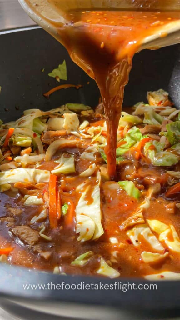 stir-fried vegetables in sauce