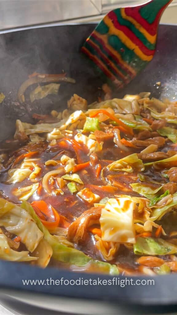 stir-fried vegetables in sauce