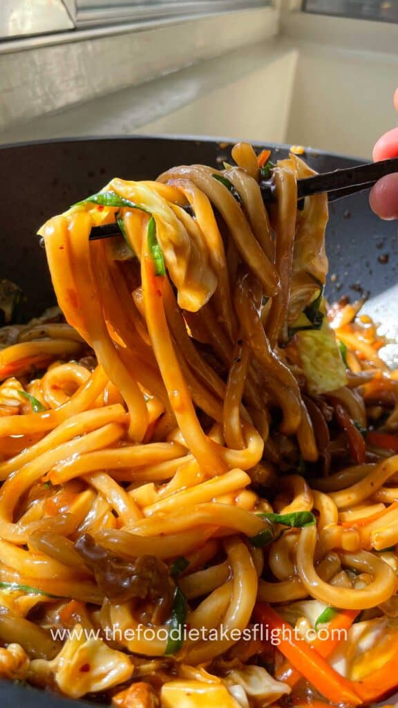 saucy udon noodles