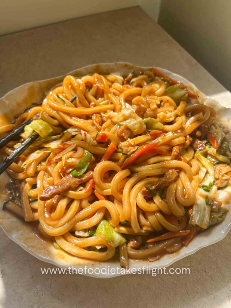 saucy udon noodles