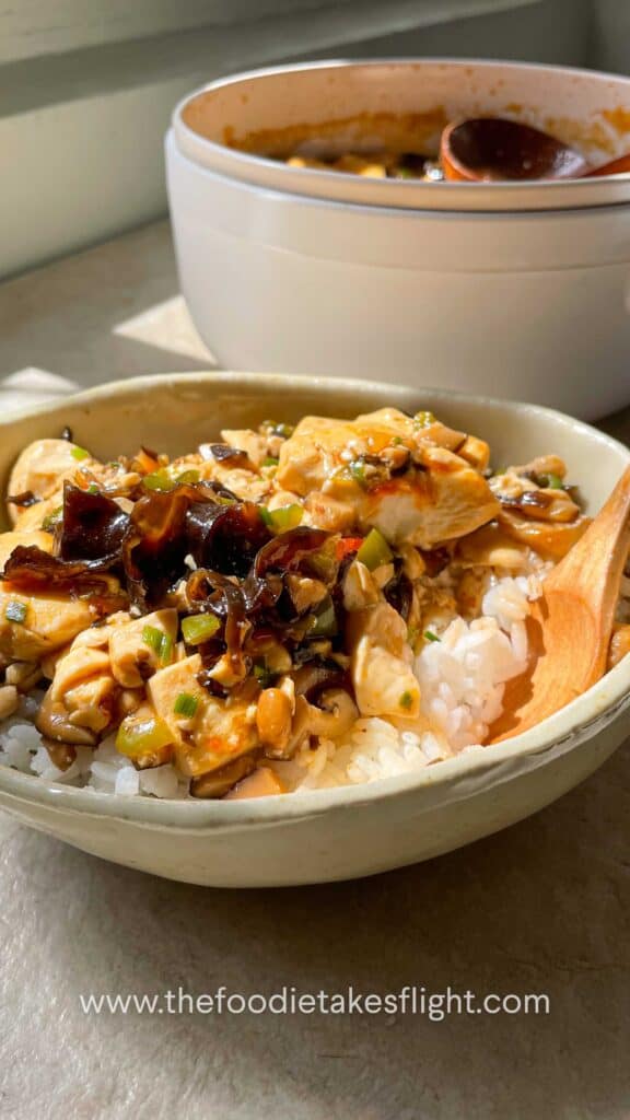 Spicy Silken Tofu over rice