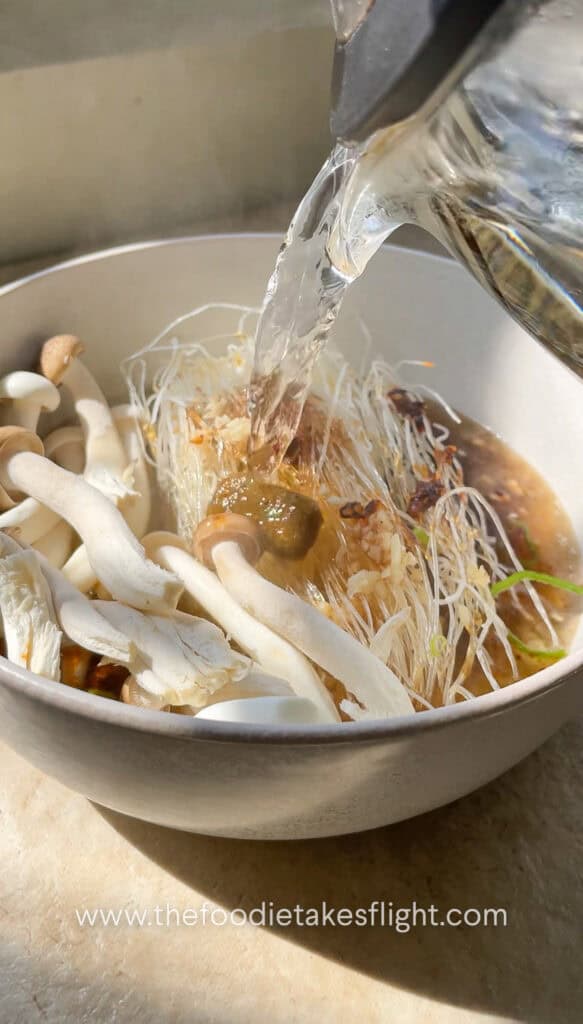 no cook noodle soup with vermicelli noodles or bean threads
