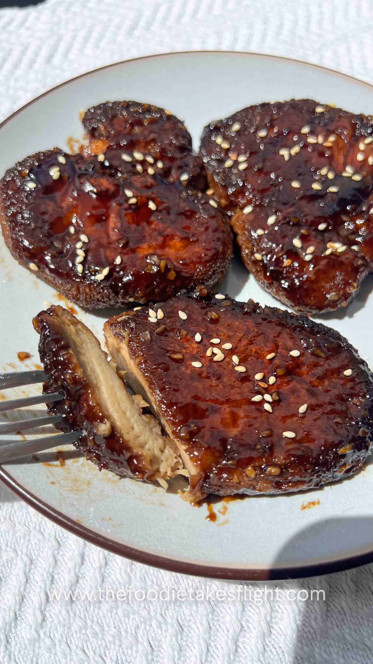 teriyaki lion's mane mushroom steak