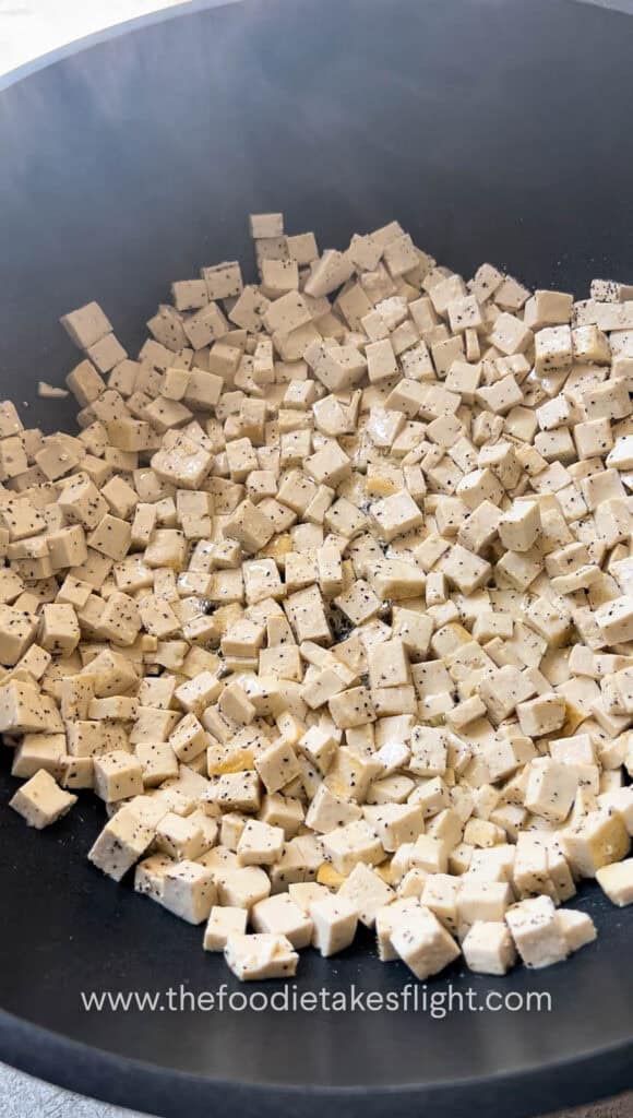 frying extra firm tofu cubes
