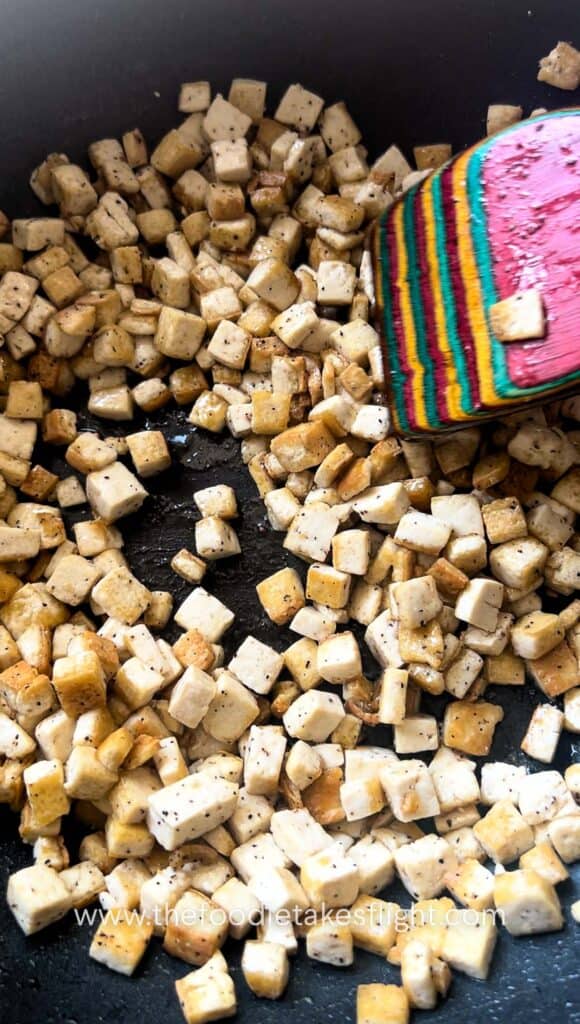 frying extra firm tofu cubes