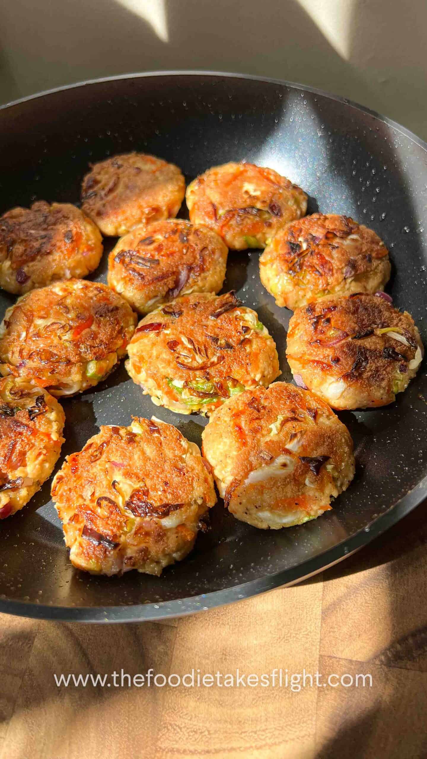 tofu and vegetable patties with sweet chili sauce