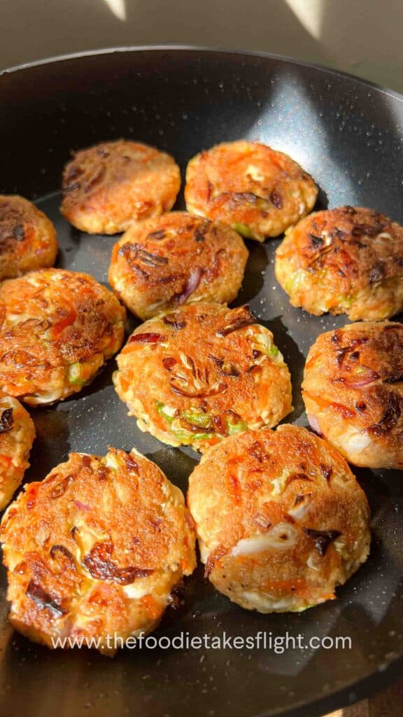 tofu and vegetable patties with sweet chili sauce