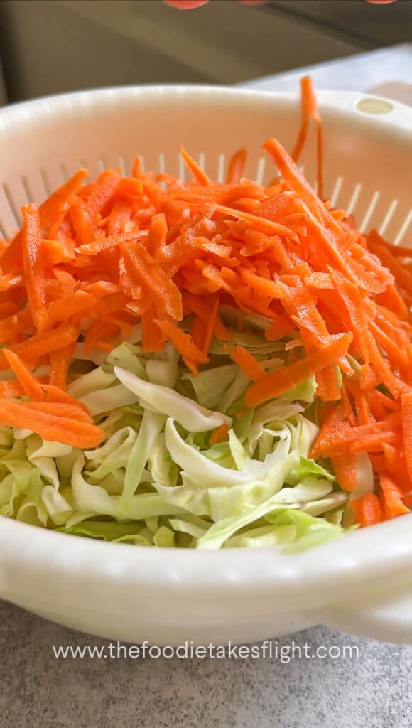 grated carrot and cabbage