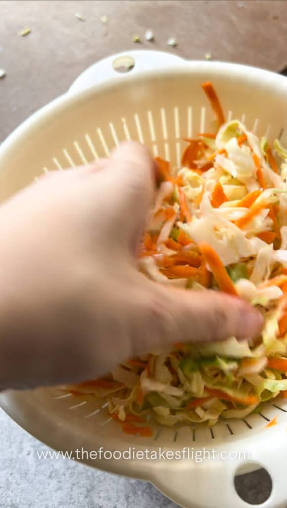 grated carrot and cabbage