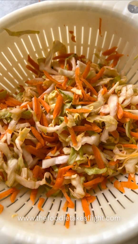 grated carrot and cabbage