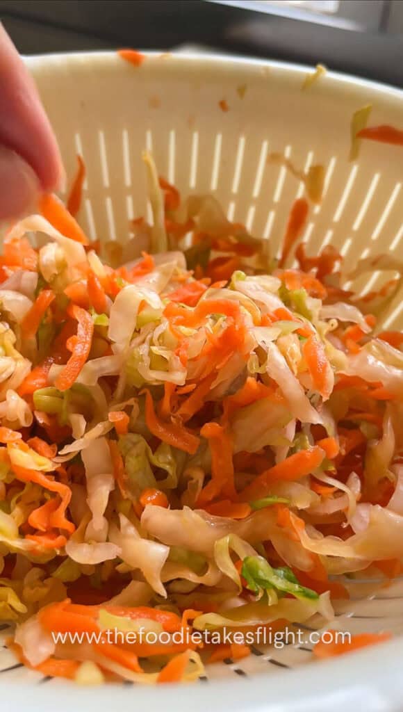 grated carrot and cabbage