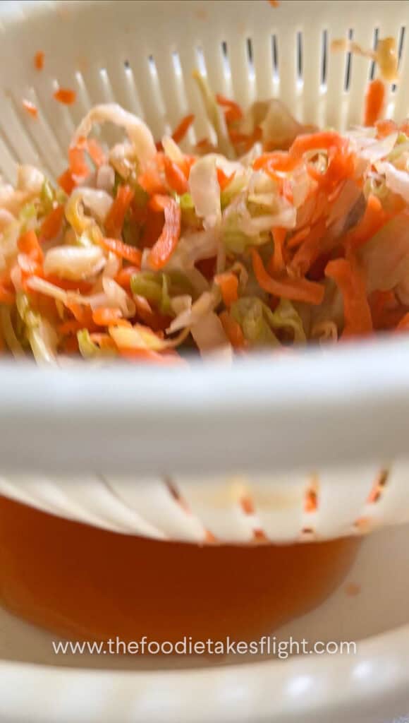 grated carrot and cabbage