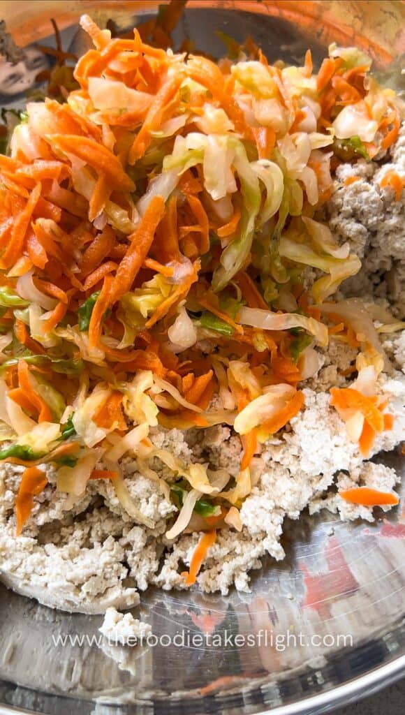 tofu and vegetable patties mixture