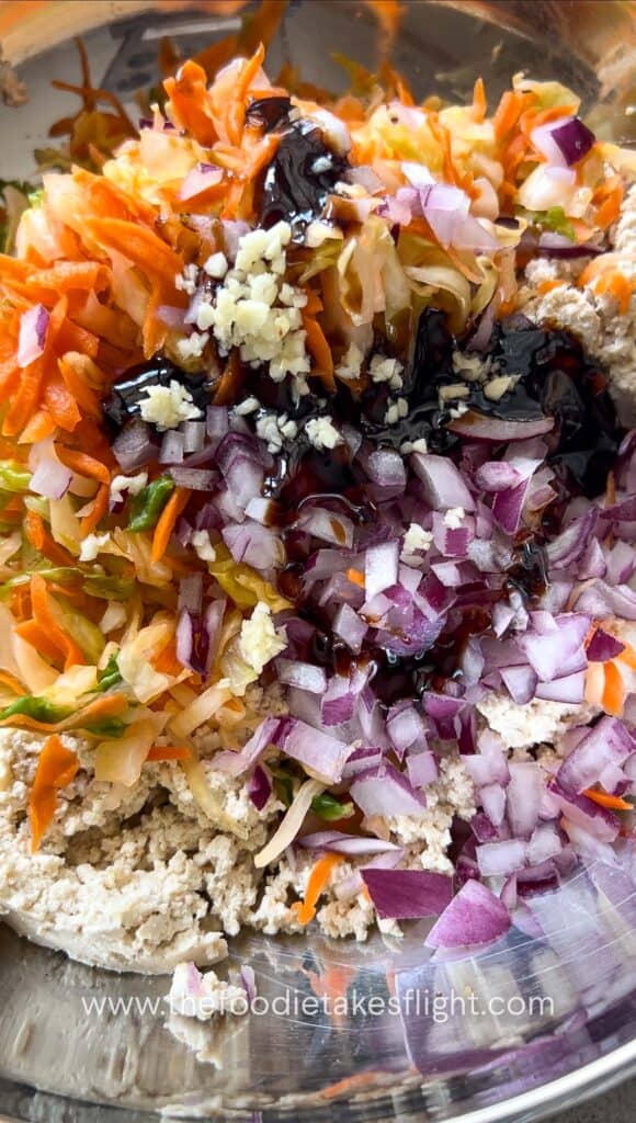 tofu and vegetable patties mixture