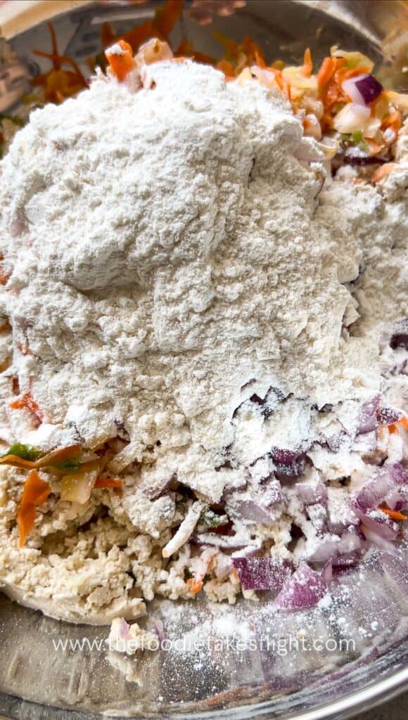 tofu and vegetable patties mixture