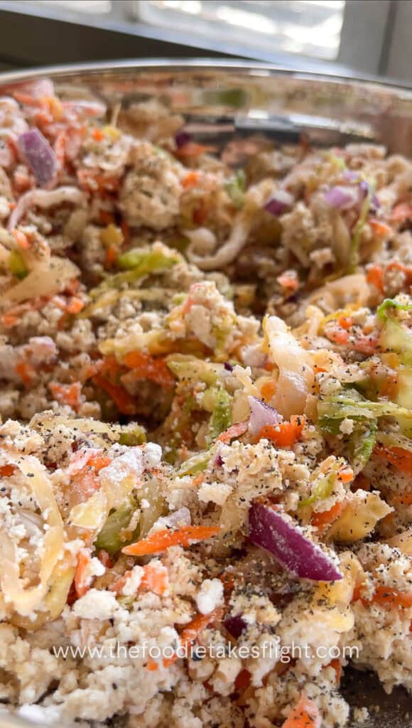 tofu and vegetable patties mixture