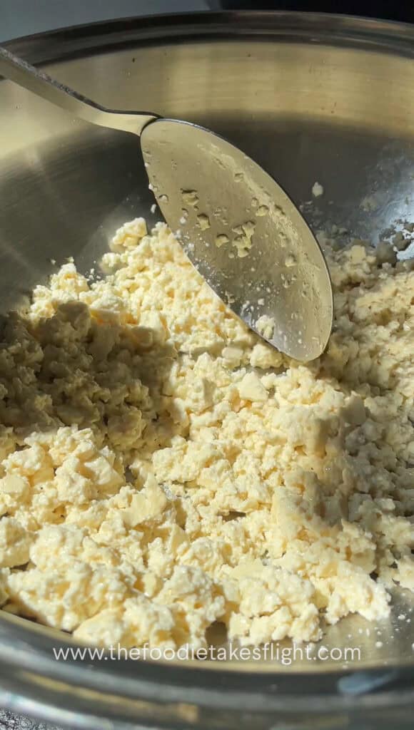 sautéing the crumbled extra firm tofu